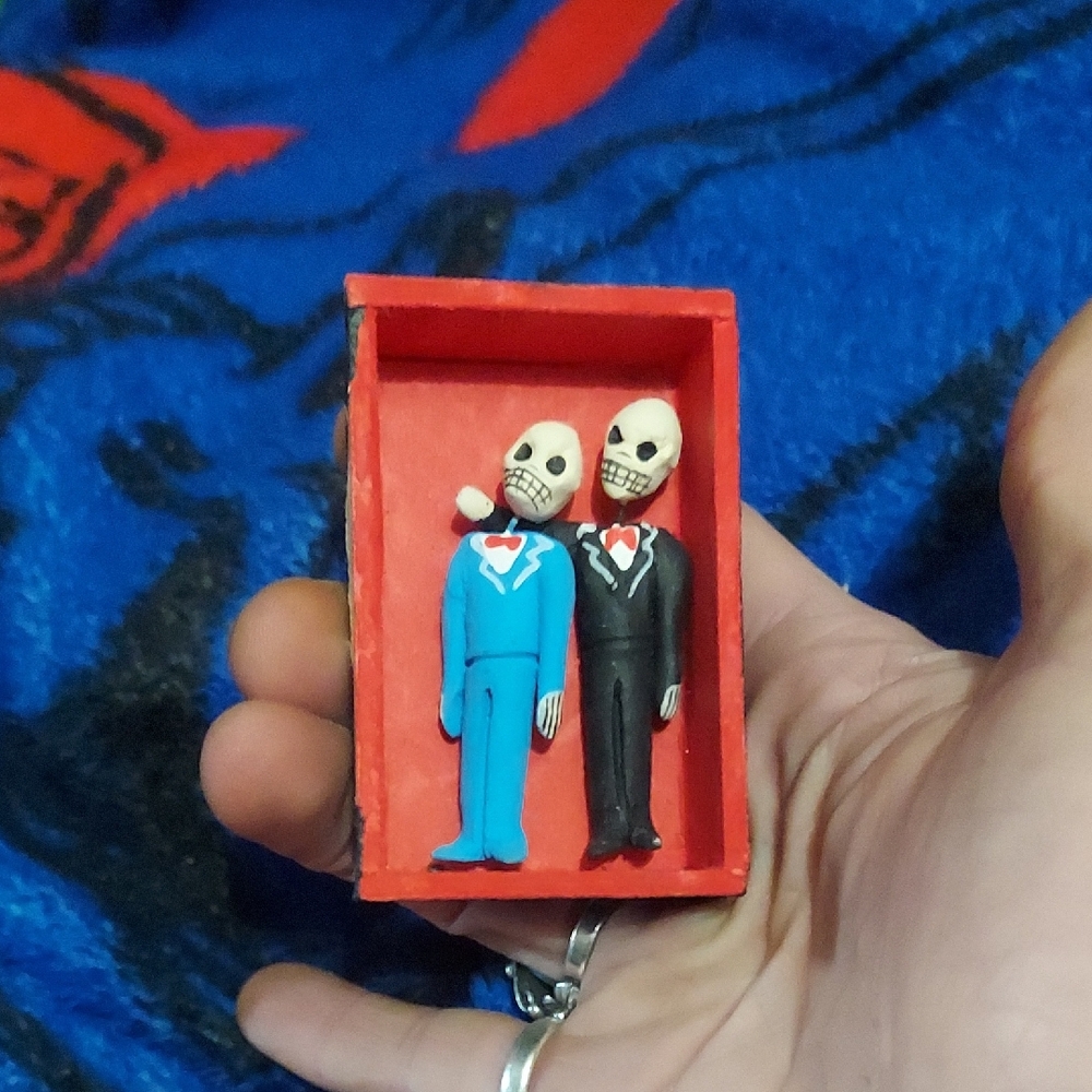 Lgbtqia Day Of The Dead Hand Crafted Skeleton Couple Art